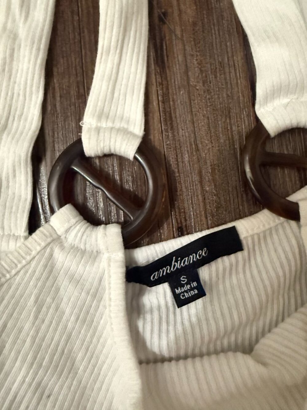 y2k beaded wooden white tank top - Picture 5 of 5
